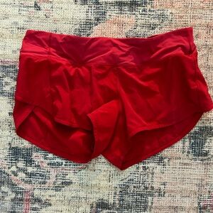 Red lululemon shorts